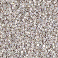 Delica Beads (Miyuki), size 11/0 (same as 12/0), SKU 195006.DB11-0223, silver lined opal ab, (10gram tube, apprx 1900 beads)