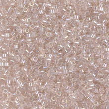 Delica Beads (Miyuki), size 11/0 (same as 12/0), SKU 195006.DB11-1674, pearl lined light transparent pink ab, (10gram tube, apprx 1900 beads)