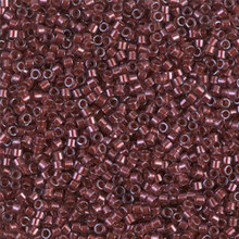 Delica Beads (Miyuki), size 11/0 (same as 12/0), SKU 195006.DB11-1705, copper pearl lined transparent dark cranberry, (10gram tube, apprx 1900 beads)