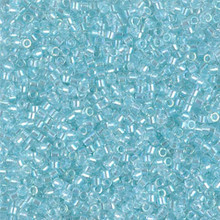 Delica Beads (Miyuki), size 11/0 (same as 12/0), SKU 195006.DB11-1672, pearl lined glacier blue ab, (10gram tube, apprx 1900 beads)