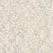 Delica Beads (Miyuki), size 11/0 (same as 12/0), SKU 195006.DB11-1701, pearl lined transparent pale beige ab, (10gram tube, apprx 1900 beads)