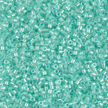 Delica Beads (Miyuki), size 11/0 (same as 12/0), SKU 195006.DB11-1707, mint pearl lined glacier blue, (10gram tube, apprx 1900 beads)