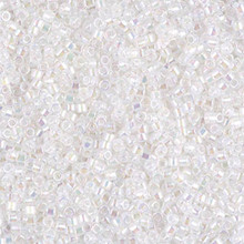 Delica Beads (Miyuki), size 11/0 (same as 12/0), SKU 195006.DB11-0222, white opal ab, (10gram tube, apprx 1900 beads)