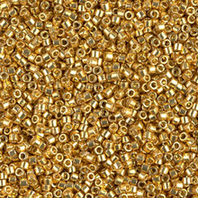 Delica Beads (Miyuki), size 11/0 (same as 12/0), SKU 195006.DB11-1832, duracoat galvanized gold, (10gram tube, apprx 1900 beads)