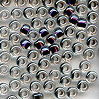 Japanese Miyuki Seed Beads, size 8/0, SKU 189008.MY8-0752, "magic (dichroic)", purple/orange/gold foil, (1 26-28 gram tube, apprx 1120 beads)