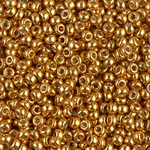 Japanese Miyuki Seed Beads, size 8/0, SKU 189008.MY8-4203, duracoat galvanized yellow gold, (1 26-28 gram tube, apprx 1120 beads)