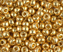 Japanese Miyuki Seed Beads, size 6/0, SKU 111031.MYK6-4202, duracoat galvanized gold, (1 tube, apprx 24-28 grams, apprx 315 beads per tube)
