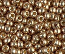 Japanese Miyuki Seed Beads, size 6/0, SKU 111031.MYK6-4204, duracoat galvanized champagne, (1 tube, apprx 24-28 grams, apprx 315 beads per tube)