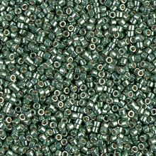 Delica Beads (Miyuki), size 11/0 (same as 12/0), SKU 195006.DB11-1845, duracoat galvanized sea green, (10gram tube, apprx 1900 beads)