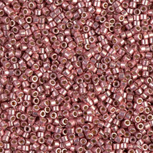 Delica Beads (Miyuki), size 11/0 (same as 12/0), SKU 195006.DB11-1839, duracoat galvanized dark coral, (10gram tube, apprx 1900 beads)
