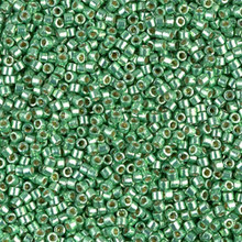Delica Beads (Miyuki), size 11/0 (same as 12/0), SKU 195006.DB11-1844, duracoat galvanized dark mint green, (10gram tube, apprx 1900 beads)