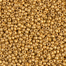 Japanese Miyuki Seed Beads, size 11/0, SKU 111030.MY11-4202F, duracoat galvanized frosted gold, (1 28-30 gram tube, apprx 3080 beads)