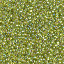 Japanese Miyuki Seed Beads, size 11/0, SKU 111030.MY11-1014, silver lined chartreuse AB, (1 28-30 gram tube, apprx 3080 beads)