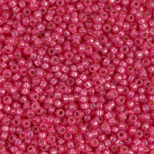Japanese Miyuki Seed Beads, size 11/0, SKU 111030.MY11-4239, duracoat silver lined dyed flamingo, (1 28-30 gram tube, apprx 3080 beads)