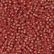 Japanese Miyuki Seed Beads, size 11/0, SKU 111030.MY11-4244, duracoat silver lined dyed persimmon, (1 28-30 gram tube, apprx 3080 beads)