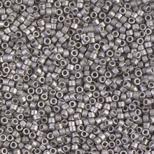 Delica Beads (Miyuki), size 11/0 (same as 12/0), SKU 195006.DB11-0338, matte palladium plated, (5gram tube, apprx 950 beads)