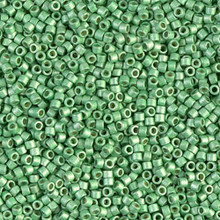 Delica Beads (Miyuki), size 11/0 (same as 12/0), SKU 195006.DB11-1844F, duracoat galvanized matte dark mint green, (10gram tube, apprx 1900 beads)