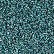 Delica Beads (Miyuki), size 11/0 (same as 12/0), SKU 195006.DB11-1847F, duracoat galvanized matte sea foam, (10gram tube, apprx 1900 beads)