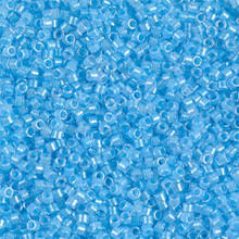 Delica Beads (Miyuki), size 11/0 (same as 12/0), SKU 195006.DB11-2039, luminous ocean blue,    (10gram tube, apprx 1900 beads)
