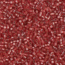 Delica Beads (Miyuki), size 11/0 (same as 12/0), SKU 195006.DB11-2152, duracoat silver lined dyed light watermelon, (10gram tube, apprx 1900 beads)