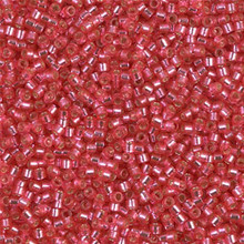 Delica Beads (Miyuki), size 11/0 (same as 12/0), SKU 195006.DB11-2154, duracoat silver lined dyed hibiscus, (10gram tube, apprx 1900 beads)