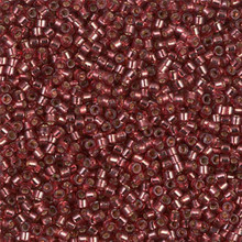 Delica Beads (Miyuki), size 11/0 (same as 12/0), SKU 195006.DB11-2160, duracoat silver lined dyed magenta, (10gram tube, apprx 1900 beads)