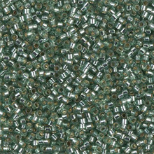 Delica Beads (Miyuki), size 11/0 (same as 12/0), SKU 195006.DB11-2165, duracoat silver lined dyed dark sea foam, (10gram tube, apprx 1900 beads)