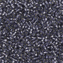 Delica Beads (Miyuki), size 11/0 (same as 12/0), SKU 195006.DB11-2167, duracoat silver lined dyed prussian blue, (10gram tube, apprx 1900 beads)