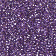 Delica Beads (Miyuki), size 11/0 (same as 12/0), SKU 195006.DB11-2168, duracoat silver lined dyed orchid, (10gram tube, apprx 1900 beads)