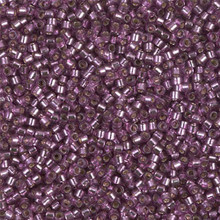 Delica Beads (Miyuki), size 11/0 (same as 12/0), SKU 195006.DB11-2169, duracoat silver lined dyed lilac, (10gram tube, apprx 1900 beads)
