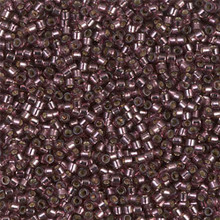 Delica Beads (Miyuki), size 11/0 (same as 12/0), SKU 195006.DB11-2170, duracoat silver lined dyed raisin, (10gram tube, apprx 1900 beads)