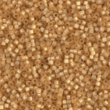 Delica Beads (Miyuki), size 11/0 (same as 12/0), SKU 195006.DB11-2171, duracoat semi frosted silver lined dyed straw, (10gram tube, apprx 1900 beads)