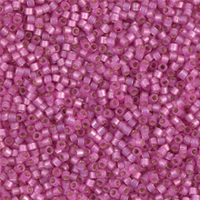 Delica Beads (Miyuki), size 11/0 (same as 12/0), SKU 195006.DB11-2174, duracoat semi frosted silver lined dyed pink parfait, (10gram tube, apprx 1900 beads)