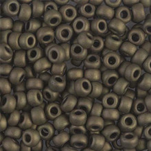 Japanese Miyuki Seed Beads, size 6/0, SKU 111031.MYK6-2004, matte metallic dark olive, (1 tube, apprx 24-28 grams, apprx 315 beads per tube)