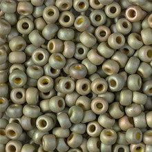 Japanese Miyuki Seed Beads, size 6/0, SKU 111031.MYK6-2033, matte opaque light olive, (1 tube, apprx 24-28 grams, apprx 315 beads per tube)