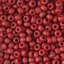 Japanese Miyuki Seed Beads, size 6/0, SKU 111031.MYK6-2040, matte metallic brick red, tube, apprx 24-28 grams, apprx 315 beads per tube)