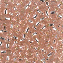 Japanese Miyuki Seed Beads, size 6/0, SKU 111031.MYK6-0023, silverlined light blush, (1 tube, apprx 24-28 grams, apprx 315 beads per tube)