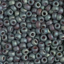 Japanese Miyuki Seed Beads, size 6/0, SKU 111031.MYK6-2333, matte metallic blue slate gold iris, (1 tube, apprx 24-28 grams, apprx 315 beads per tube)