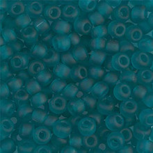 Japanese Miyuki Seed Beads, size 6/0, SKU 111031.MYK6-2405F, matte transparent teal, (1 tube, apprx 24-28 grams, apprx 315 beads per tube)
