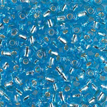 Japanese Miyuki Seed Beads, size 6/0, SKU 111031.MYK6-2429, silverlined dark aqua, (1 tube, apprx 24-28 grams, apprx 315 beads per tube)