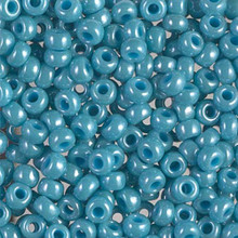 Japanese Miyuki Seed Beads, size 6/0, SKU 111031.MYK6-2470, opaque turquoise green luster, (1 tube, apprx 24-28 grams, apprx 315 beads per tube)