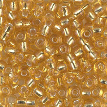 Japanese Miyuki Seed Beads, size 6/0, SKU 111031.MYK6-0003 (was 0133S), silverlined gold, (1 tube, apprx 24-28 grams, apprx 315 beads per tube)