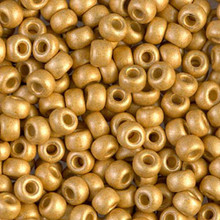 Japanese Miyuki Seed Beads, size 6/0, SKU 111031.MYK6-4202F, Duracoat Galvanized Matte Gold, (1 tube, apprx 24-28 grams, apprx 315 beads per tube)