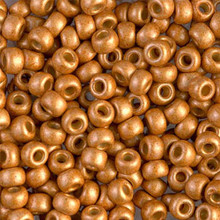 Japanese Miyuki Seed Beads, size 6/0, SKU 111031.MYK6-4203F, duracoat galvanized matte yellow gold, (1 tube, apprx 24-28 grams, apprx 315 beads per tube)