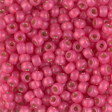 Japanese Miyuki Seed Beads, size 6/0, SKU 111031.MYK6-4239, duracoat dyed hibiscus silver lined alabaster, (1 tube, apprx 24-28 grams, apprx 315 beads per tube)