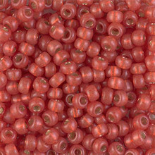 Japanese Miyuki Seed Beads, size 6/0, SKU 111031.MYK6-4244, duracoat silverlined dyed persimmon, (1 tube, apprx 24-28 grams, apprx 315 beads per tube)