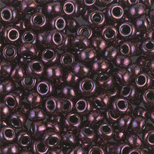 Japanese Miyuki Seed Beads, size 6/0, SKU 111031.MYK6-0460, metallic dark raspberry, (1 tube, apprx 24-28 grams, apprx 315 beads per tube)