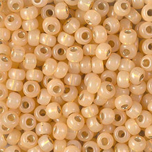 Japanese Miyuki Seed Beads, size 6/0, SKU 111031.MYK6-0552, dyed light apricot silverlined alabaster, (1 tube, apprx 24-28 grams, apprx 315 beads per tube)