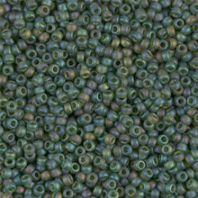 Japanese Miyuki Seed Beads, size 11/0, SKU 111030.MY11-158FR, matte transparent olive AB, (1 28-30 gram tube, apprx 3080 beads)