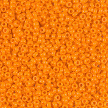 Japanese Miyuki Seed Beads, size 11/0, SKU 111030.MY11-0405, tangerine opaque, (1 28-30 gram tube, apprx 3080 beads)
